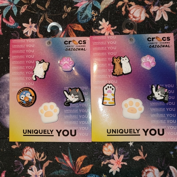 Crocs Handmade Jibbitz 10pc toe beans appreciation club set 5 cat kitten paws - Picture 1 of 6